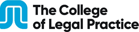 The logo for the college of legal practice where they provide SQE training.